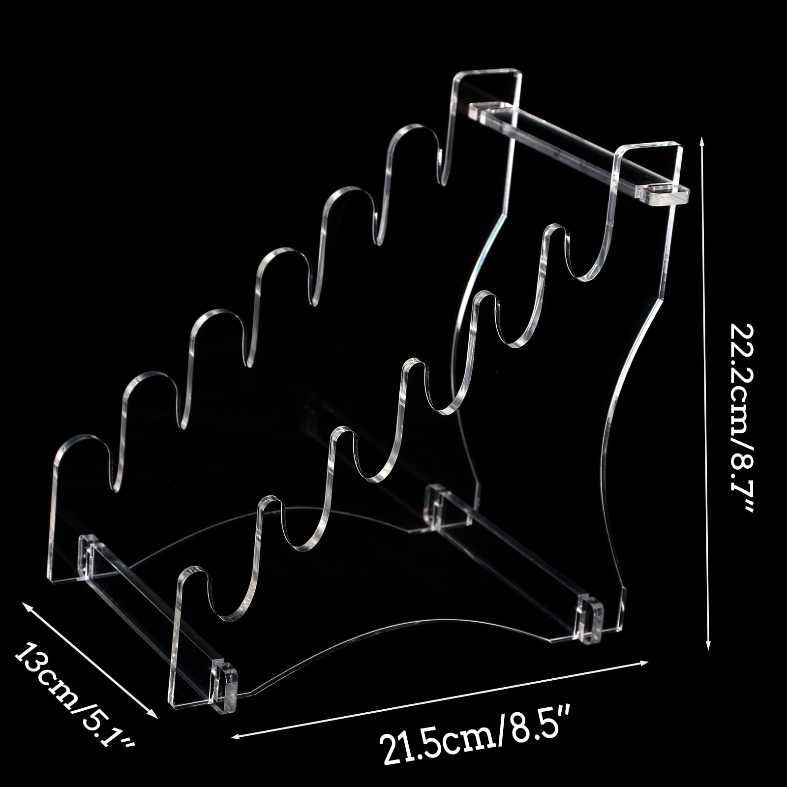 WLSANX Knife Display Stand,Acrylic Desktop Knife Holder Holds 6 Knives for Hunting Knife,Dagger,Pocket Knife Display(Transparent Pack of 2)