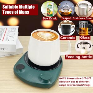 ARISKEY Candle Mug Warmer,Candle Warmer Plate Smart Coffee Mug Warmer Auto Shut Off, Electric Cup Warmer for Candle,Coffee,Tea and Milk 5 Temp Settings Up to 176℉ (Rotation Button)