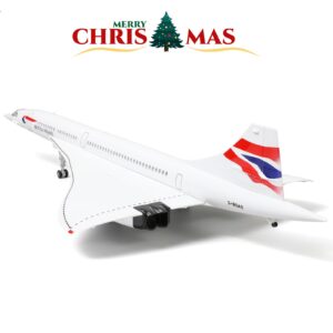 NUOTIE 1:125 Concorde Airplane Model Pre-Build Diecast Aircraft Model Kits Aircraft Simulation Model Display Model Collection or Gift(British Airways)