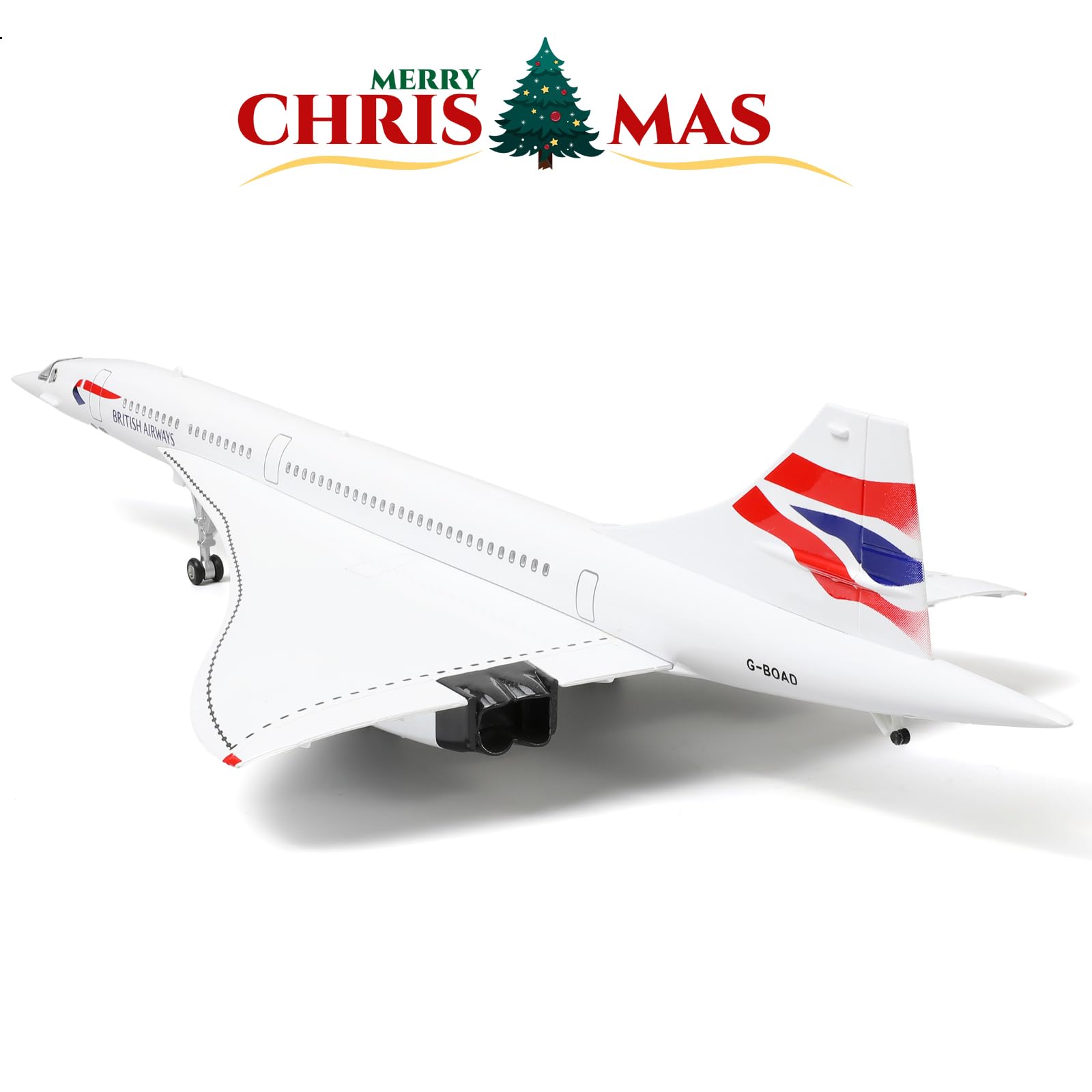 NUOTIE 1:125 Concorde Airplane Model Pre-Build Diecast Aircraft Model Kits Aircraft Simulation Model Display Model Collection or Gift(British Airways)