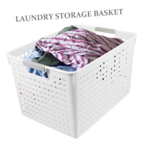 Dirty Clothes Hamper Plastic Organizer Bins Baby Bath Towel Storage Basket White Desktop Plastic Baskets Pp Baby Plastic Laundry Baskets Sundries Storage Holder