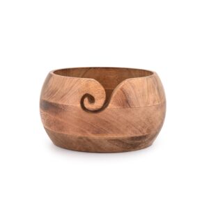 NIRMAN Wooden Yarn Bowl Portable Knitting Yarn Bowl Christmas Gifts for Women Knitting Crochet Knit Picker Yarn Bowl (7" x 7" x 4'')