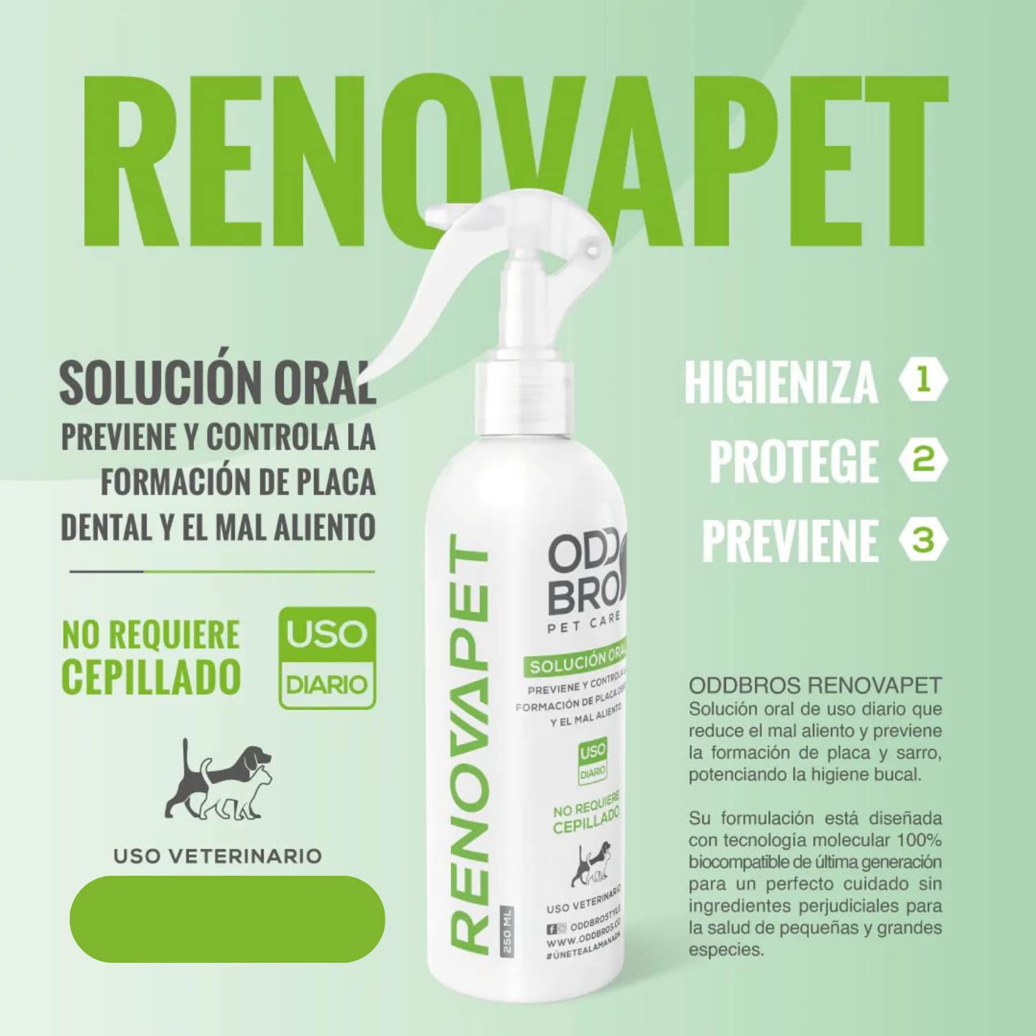 PetyPup Renovapet Organic Antitartar Oral Care Solution Pets Pay 2 and Carry 3 (Renovapet Oral pay 2 carry 3, 250 Ml)