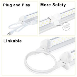 Giwsge 4FT LED Shop Light for Workshop Garage 12-Pack 50W 5000K Daylight White Super Bright 7500LM, Linkable, Link Max 6 Lights, Plug in Play Long Life