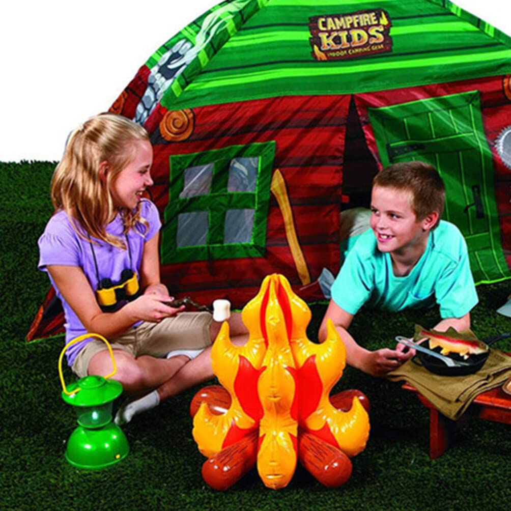 Toyvian Inflatable Campfire Camping Prop, Camping Party Campfire Party Scene Decoration 18 inches Vivid Blow up Campfire for Indoor Camping Sleepovers Scene Settings