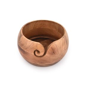 nirman wooden yarn bowl portable knitting yarn bowl christmas gifts for women knitting crochet knit picker yarn bowl (7" x 7" x 4'')