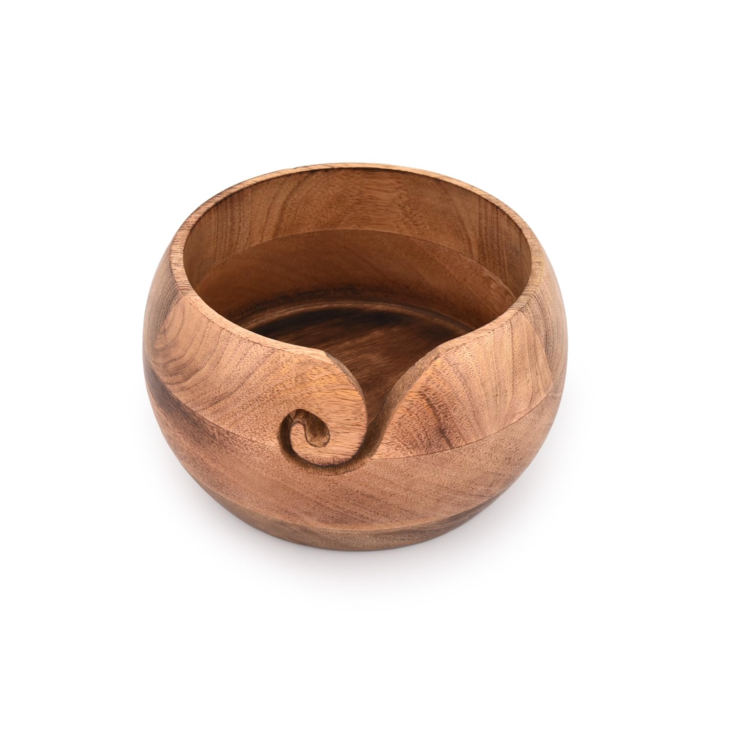 NIRMAN Wooden Yarn Bowl Portable Knitting Yarn Bowl Christmas Gifts for Women Knitting Crochet Knit Picker Yarn Bowl (7" x 7" x 4'')