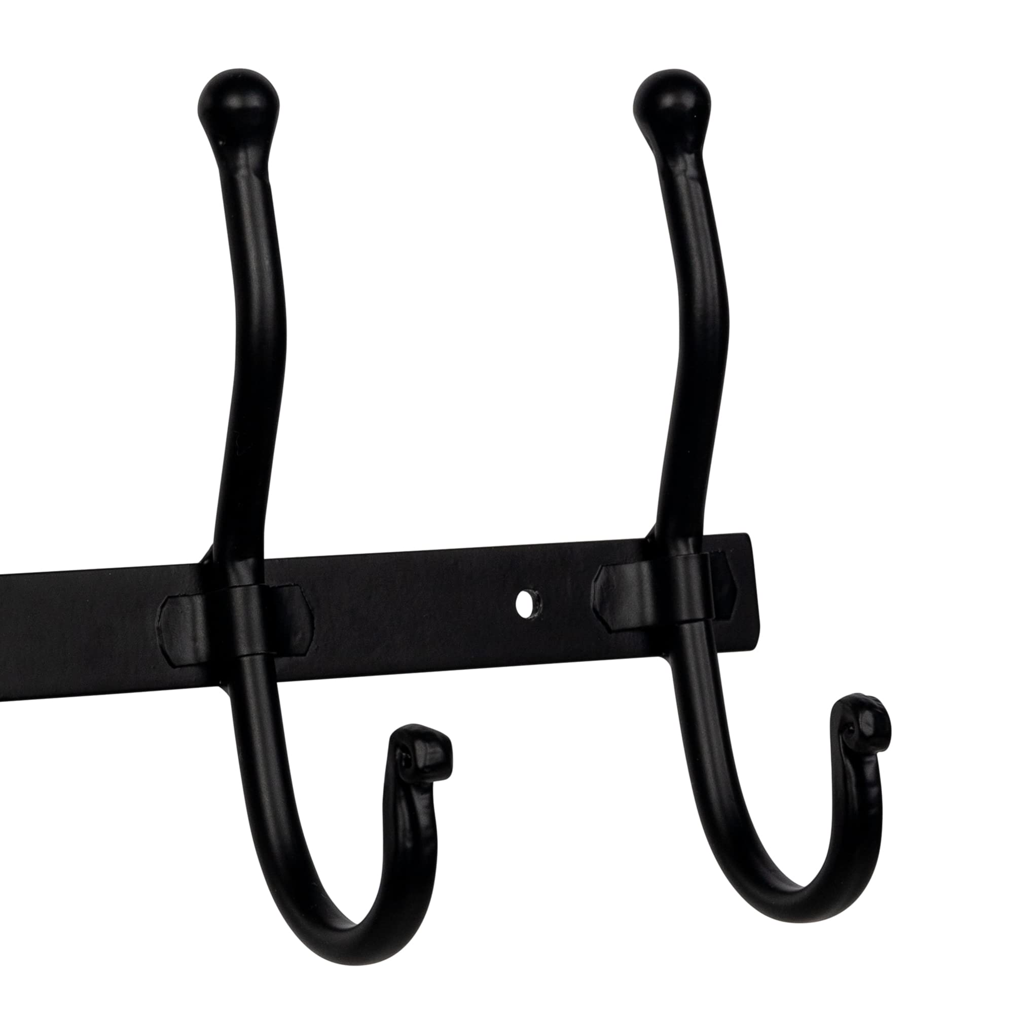 Stratton Home Decor Modern Functional Hook Rack Farmhouse Black Metal Wall Hooks - Smooth Matte Finish