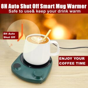 ARISKEY Candle Mug Warmer,Candle Warmer Plate Smart Coffee Mug Warmer Auto Shut Off, Electric Cup Warmer for Candle,Coffee,Tea and Milk 5 Temp Settings Up to 176℉ (Rotation Button)