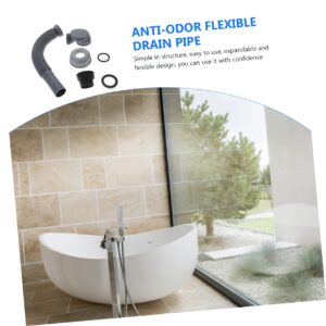 DOITOOL Expandable Drain 1 Set Bathtub Drain Flex Hose Plastic Drain Tubes Wash Basin Sink Kitchen Drain Expandable Drain Sink Expanded Tube Grey Extend