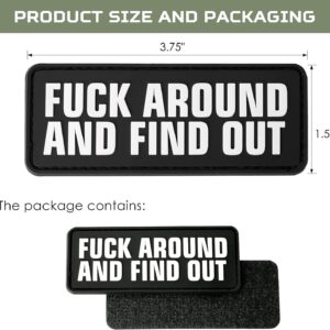 XMJY FAFO PVC Patch - 1 Pc Fuck Around and Find Out Patch, Funny Tactical Morale Hook and Loop Patch for Backpacks, Dog Harnesses, Army Vests, Hats, Helmets