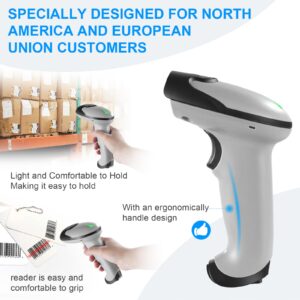 Barcode Scanner with Stand, JRHC Wireless 1D Laser Bar Code Scaners 2.4G Wireless & USB Wired Connection Plug and Play Handheld Bar Code Reader