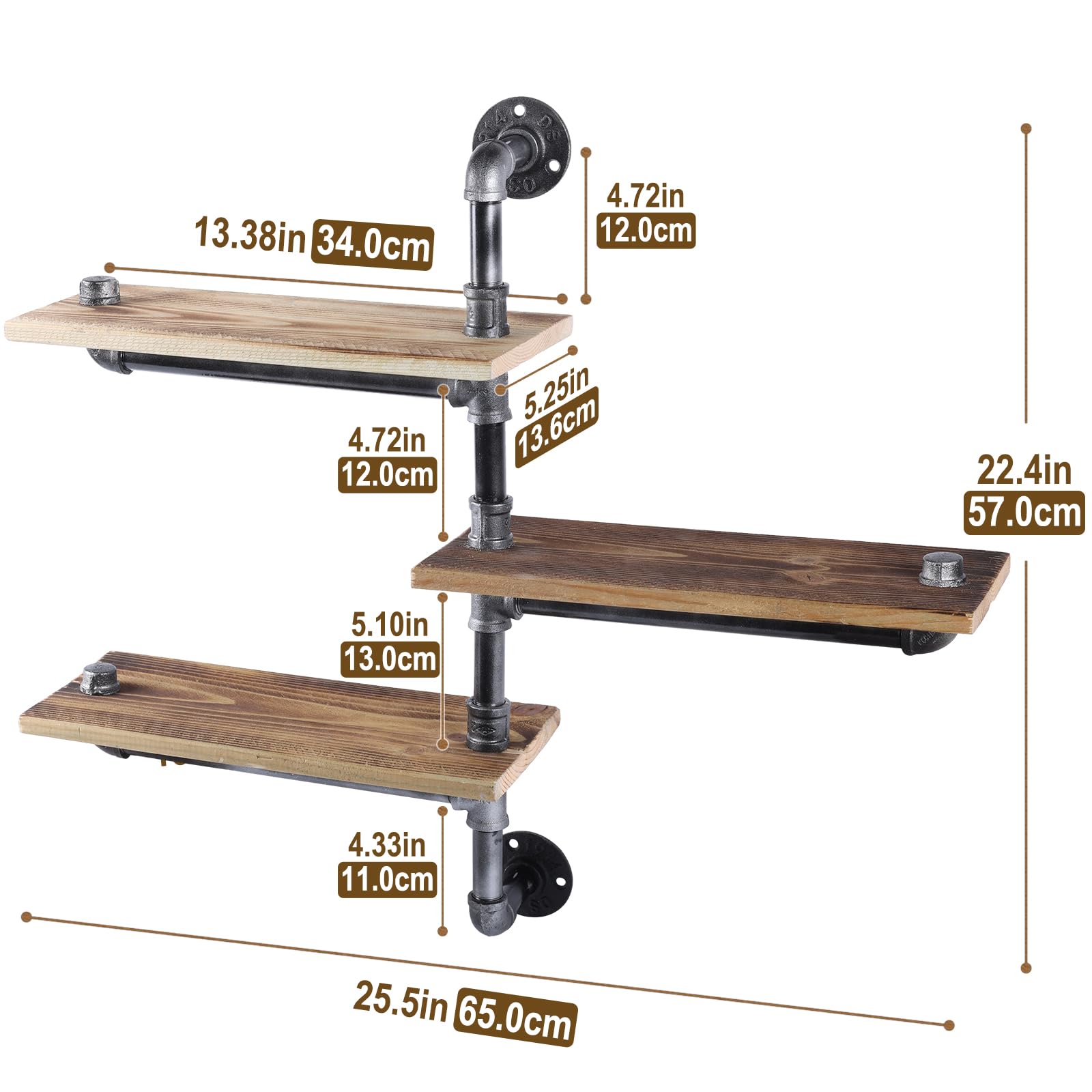 MENZOM Rustic Toilet Paper Holder with Shelf - Wall Mounted Industrial Pipe Towel Roll Holder - Wooden Panel Bathroom Storage - Farmhouse Style Restroom Accessory(F)