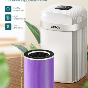 Welov P100 Air Purifier Pet Care Filter 2 Packs, 3-in-1 H13 True HEPA and High-Efficiency Activated Carbon Filter for Pet Dander Hair Pollen Dust Pet Odor, and Other Unwanted Smells