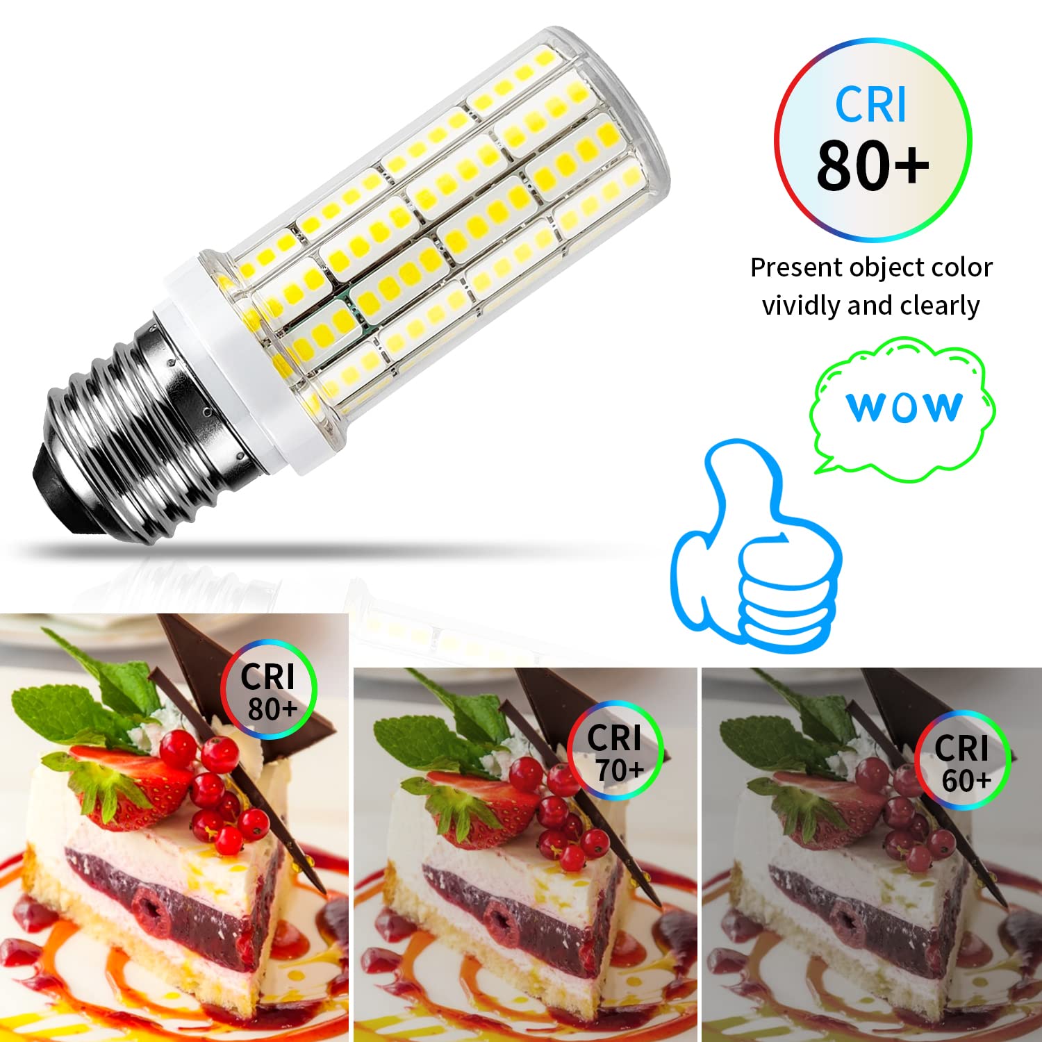 Led Light Bulb 6pcs 200w Equivalent 2500 Lumen 5000k Cool Daylight White 20w Super Bright Led Bulb E26/E27 Base Waterproof Led Corn Light Bulb for Home Garage Warehouse Indoor Outdoor Led Corn Bulbs