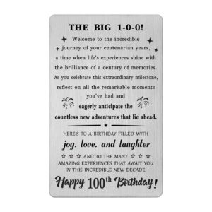 bazljy 100th birthday card - 100th birthday gifts for men women - 100 year old gifts for grandpa grandma, big birthday card for men women