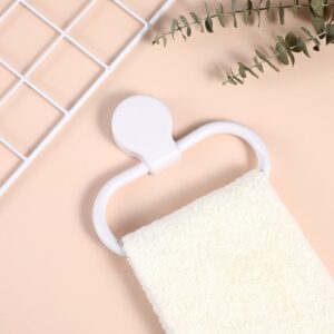 Hemoton Bathroom Towel Ring Holder Self Adhesive Towel Ring Towel Hanger No Drill Towel Bar Hand Towel Ring No Drilling Towel Rack Paper Towel White Wall Hanging Tower Hanger