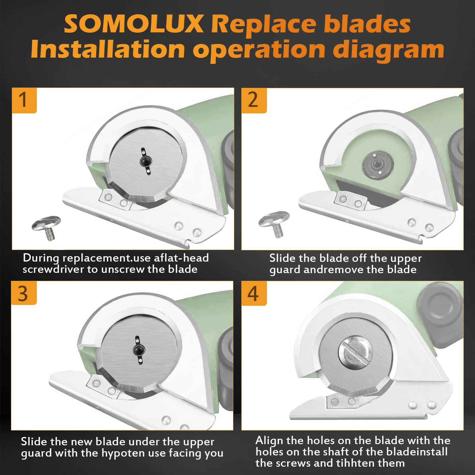 SOMOLUX WA2300 Blades Compatible with Worx ZipSnip Cordless Scissors Replacement Blades, Fits RC2600K, RC2601, RC2602, WX080L, WX081, WX082L, WX081L, WX745L.9 (5-Pack)