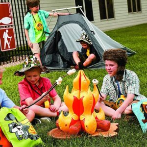 Toyvian Inflatable Campfire Camping Prop, Camping Party Campfire Party Scene Decoration 18 inches Vivid Blow up Campfire for Indoor Camping Sleepovers Scene Settings