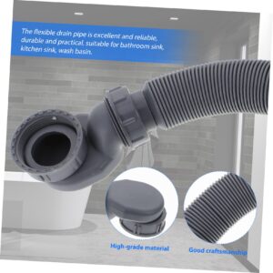 DOITOOL Expandable Drain 1 Set Bathtub Drain Flex Hose Plastic Drain Tubes Wash Basin Sink Kitchen Drain Expandable Drain Sink Expanded Tube Grey Extend