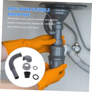 DOITOOL Expandable Drain 1 Set Bathtub Drain Flex Hose Plastic Drain Tubes Wash Basin Sink Kitchen Drain Expandable Drain Sink Expanded Tube Grey Extend