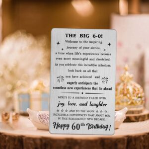 BAZLJY 60th Birthday Card - 60th Birthday Gifts for Men Women - 60 Year Old Birthday Engraved Wallet Card for Him Her