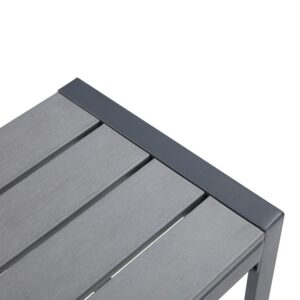 VICLLAX Outdoor Bench for Lawn Garden, Backless Patio Garden Bench, Grey Metal Frame