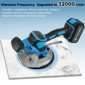 Tile Vibration Installation Tool Machine - YSJWAER Tiling Vibrator Automatic Leveling 160mm Suction Cup 25000mAh 32000r/min 6 Speed