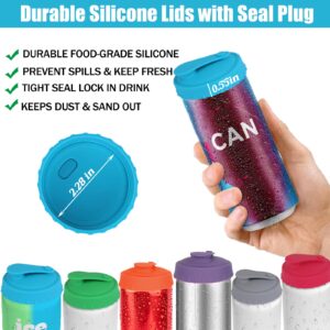 6 Pack Silicone Can Lids - Reusable Pop Can Lids for Standard Size Cans Soda, Silicone Can Tops For Soda/Beer/Juice