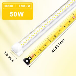 Giwsge 4FT LED Shop Light for Workshop Garage 12-Pack 50W 5000K Daylight White Super Bright 7500LM, Linkable, Link Max 6 Lights, Plug in Play Long Life