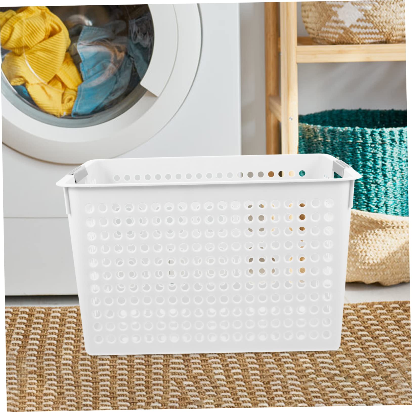 Dirty Clothes Hamper Plastic Organizer Bins Baby Bath Towel Storage Basket White Desktop Plastic Baskets Pp Baby Plastic Laundry Baskets Sundries Storage Holder