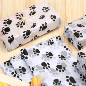 30pcs Tissue Paper Sheets, 20x14in Dog Paw Tissue Paper Cute Tissue Paper Bulk for Packaging Christmas Wedding Birthday Party DIY Crafts Arts (White Background)