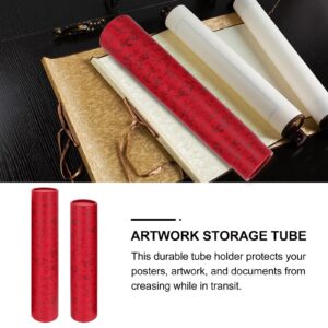 VILLCASE Paper Poster Tube, Mailing Tubes Shipping Calligraphy Painting Document Tubes Kraft Storing Tube Holder, Round Storage Tube for Map Posters Documents