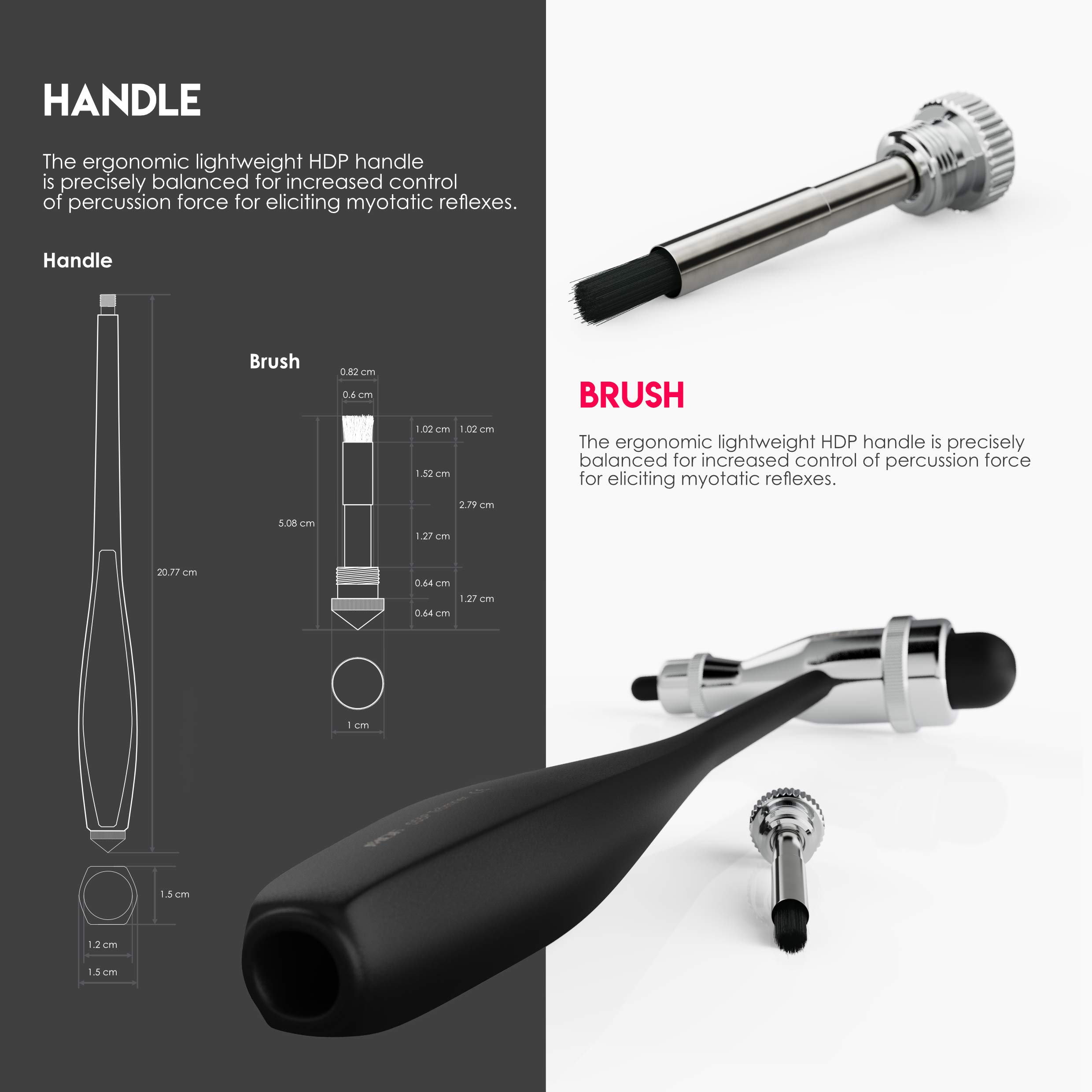 MDF Instruments Tromner Neurological Reflex Hammer with Built-in Brush and MDF LUMiNiX Illuminator Medical Professional Diagnostic Penlight