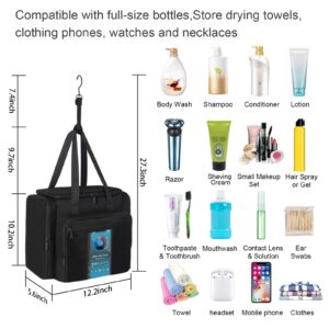 Kitguard Portable Shower Caddy Bag with Dry and Wet Separation,Hanging Shower Organizer Bag for Bathroom,Travel, Gym and Camp, College Dorm Room Essentials for Girls and Guys