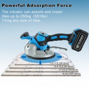 Tile Vibration Installation Tool Machine - YSJWAER Tiling Vibrator Automatic Leveling 160mm Suction Cup 25000mAh 32000r/min 6 Speed