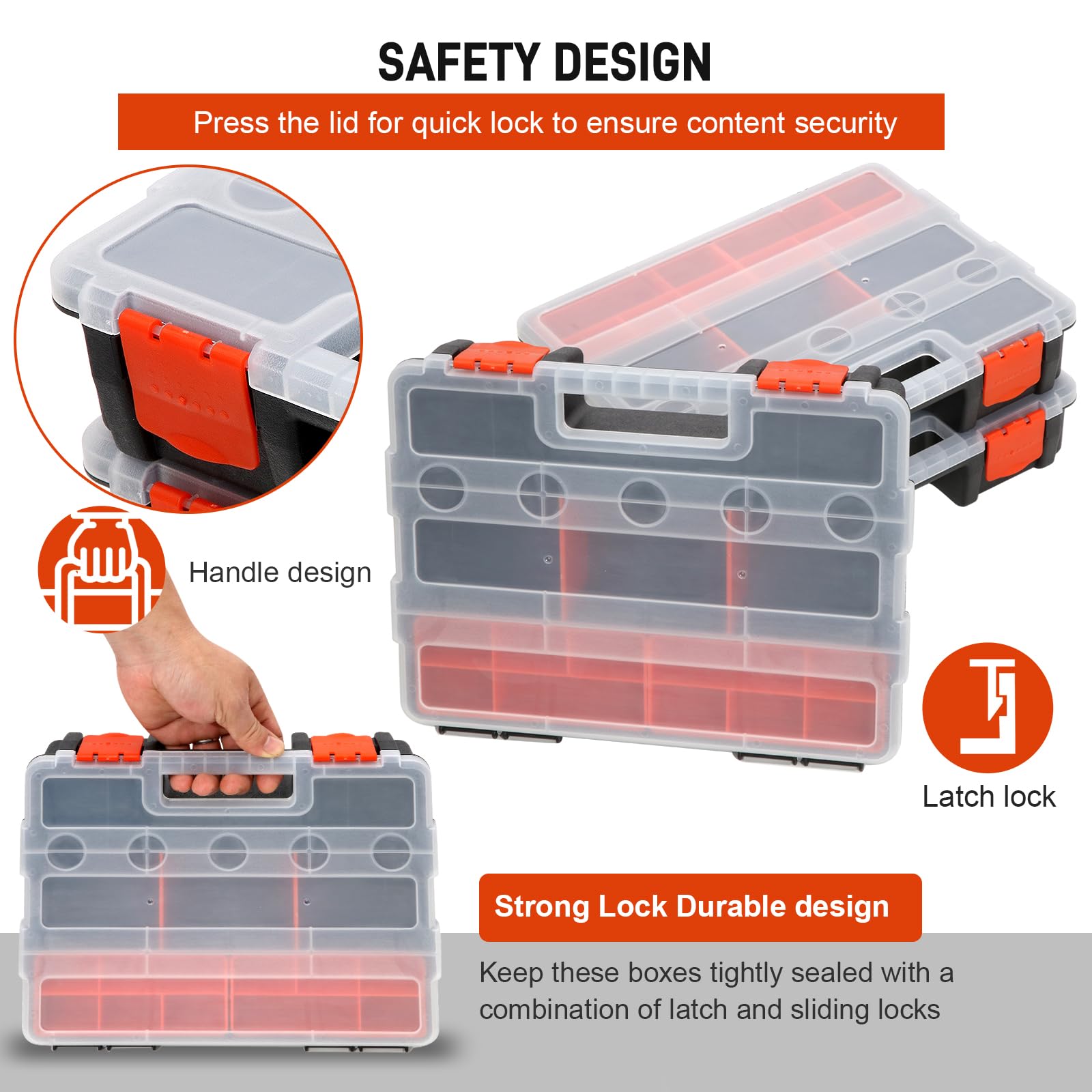 Hanging Tote Kit for Van Shelving Storage,3 Plastic Storage Box with accompanied bya Convenient Set of Hanging Organizer Holders Specialized Storage for Small Parts, Screws, and Hardware