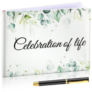 patelai funeral guest book with pen memorial service celebration of life guest book sign in book for funeral leather cardinal guest book in loving memorial gift, 112 pages(celebration of life)