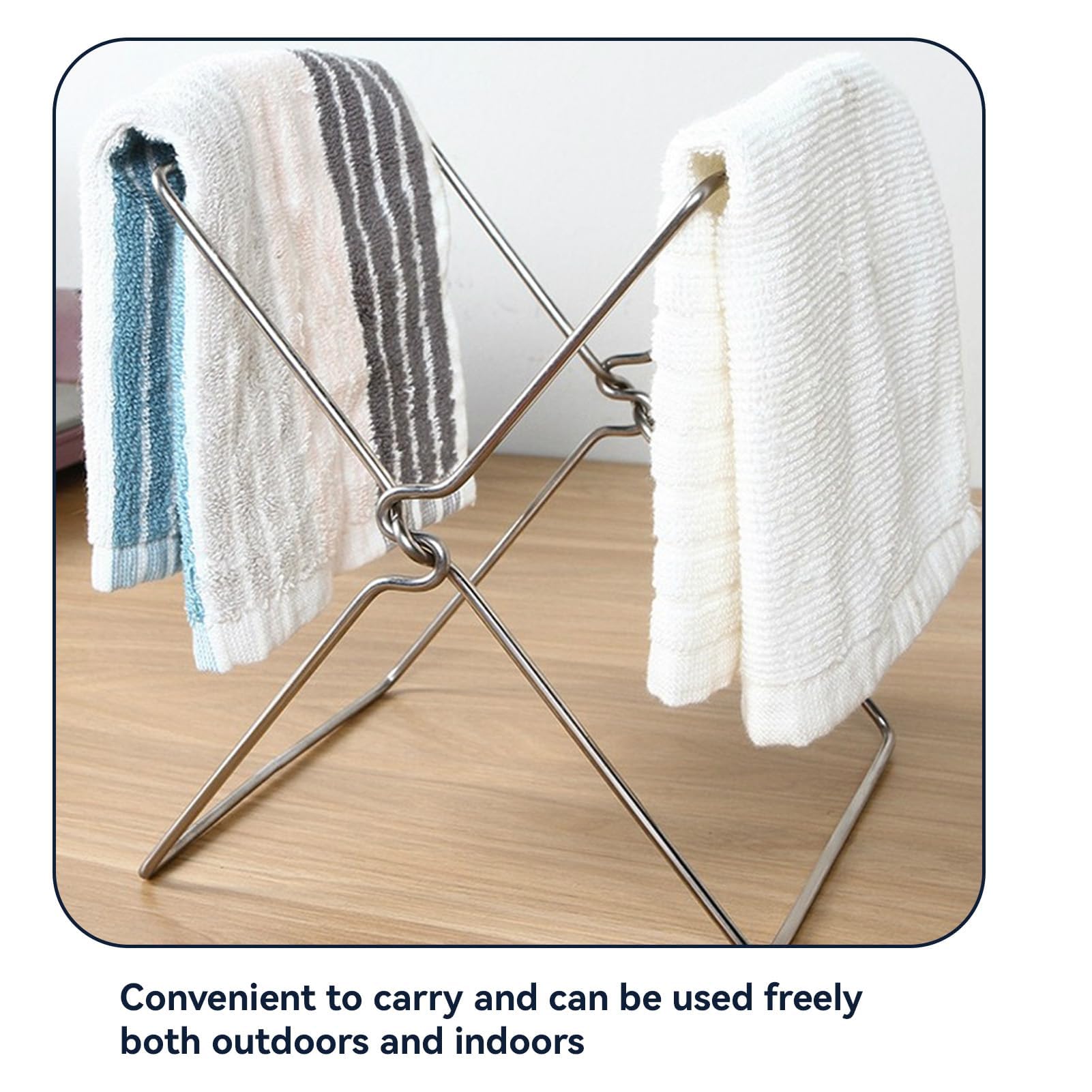 Garbage Bag Holder Frame, Stainless Steel Bag Holder Metal Foldable Trash Stand Holder for Camping Home Kitchen Countertop Trash Can