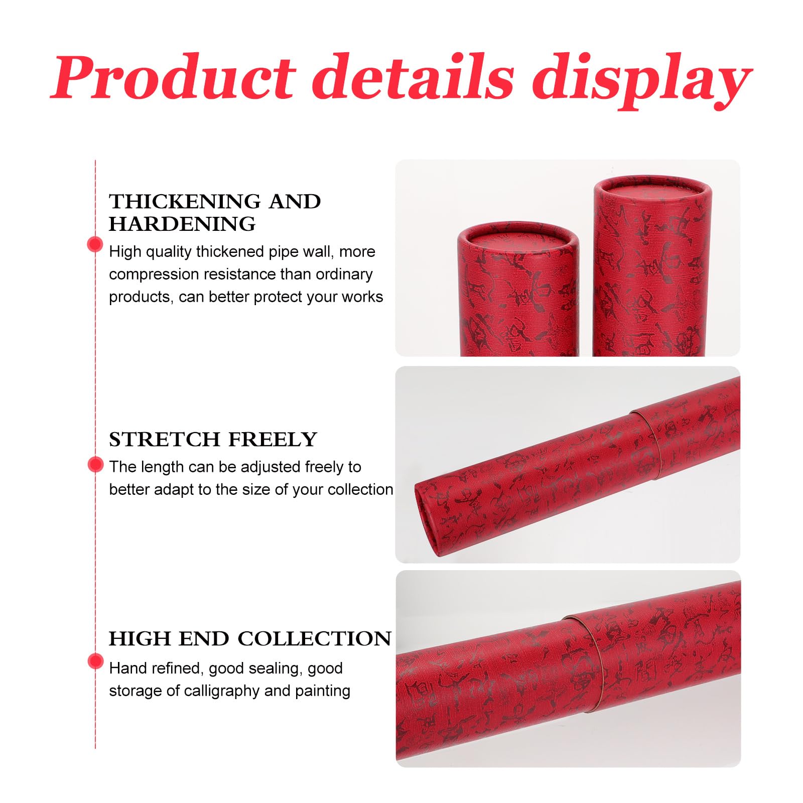 VILLCASE Paper Poster Tube, Mailing Tubes Shipping Calligraphy Painting Document Tubes Kraft Storing Tube Holder, Round Storage Tube for Map Posters Documents