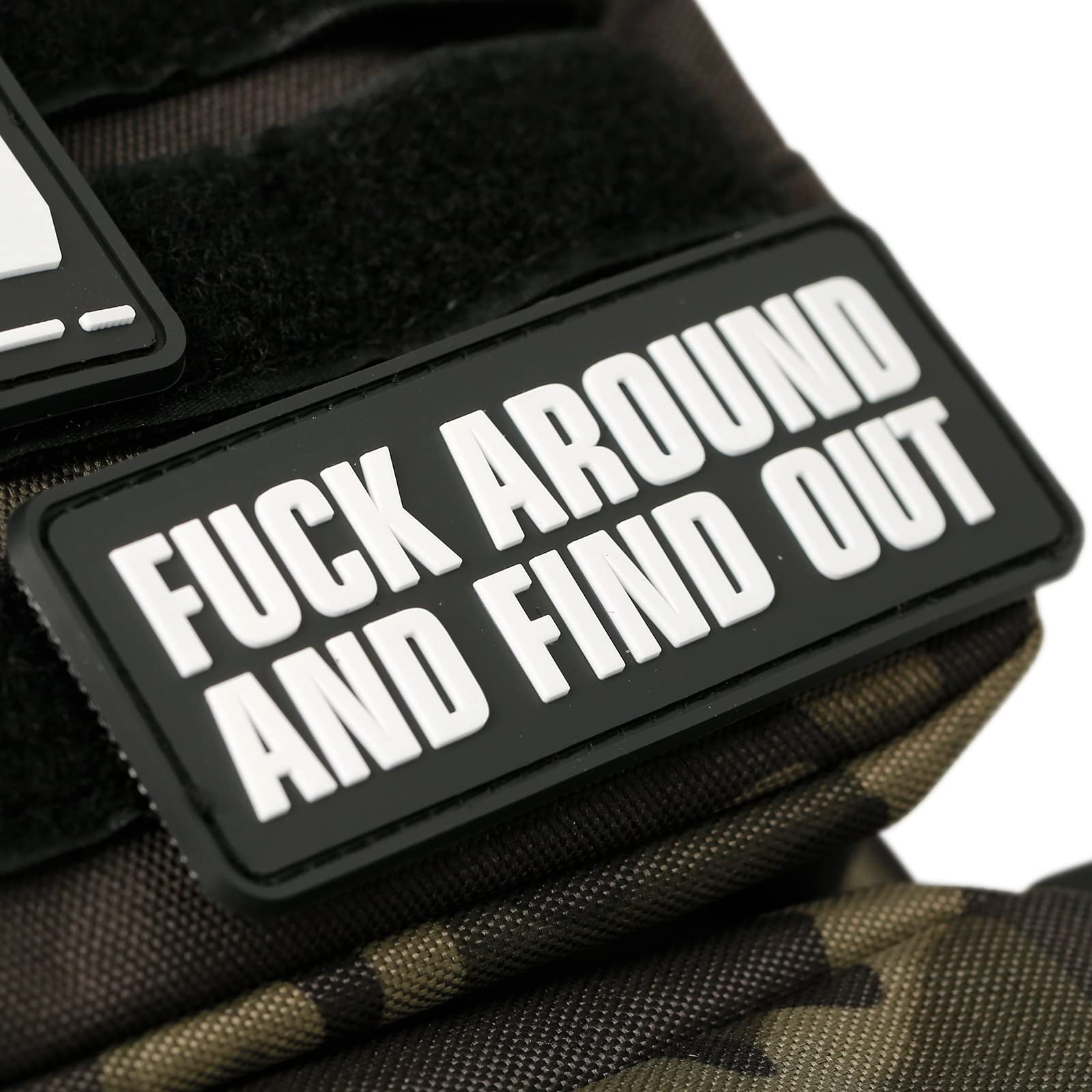 XMJY FAFO PVC Patch - 1 Pc Fuck Around and Find Out Patch, Funny Tactical Morale Hook and Loop Patch for Backpacks, Dog Harnesses, Army Vests, Hats, Helmets