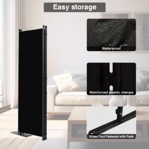 4 Panel Folding Privacy Screens, Folding Privacy Screen for Office, Partition Room Separators, Freestanding Room Fabric Panel (Black)