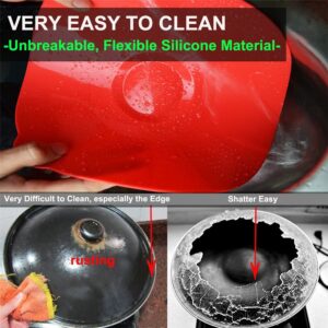 Set of 5 Silicone Lids,Heat Resistant, Microwave Splatter Covers, Reusable Food Suction Lids for Cups, Bowls, Plates, Pots, Pans, Skillets, Stovetops, Ovens, L, XL) BPA-Free -Multicolor