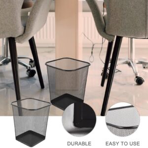 STOBOK Garbage Can Trash Can Kitchen Waste Container Desktop Trash Bin Round Waste Bin Mesh Wastebasket Office Wastebasket Vintage Recycle Bin Trash Rack Silk Screen Waste Paper Box Iron