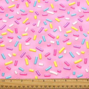 David Angie Candy Printed Double Brushed Polyester Fabric Soft Smooth 4 Way Stretch Knit Fabric by The Yard for Dress Sewing (Pink)