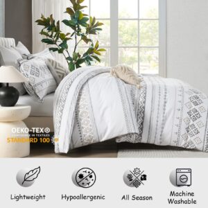 Bedduvit Boho Duvet Cover King - 100% Cotton King Duvet Cover Set for All Season,3 PCS Soft and Breathable Bohemian Summer Duvet Cover King with Zipper Closure & 8 Corner Ties