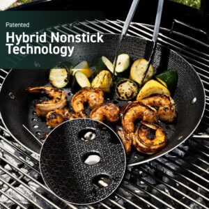 HexClad Hybrid Nonstick BBQ Grill Pan, Dishwasher-Friendly, BBQ and Oven-Safe Up to 900°F