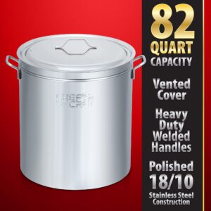 Chef's Secret 82 Quart Stainless Steel Stockpot w/Basket: Perfect for Soups, Boils, Stews and Tamales