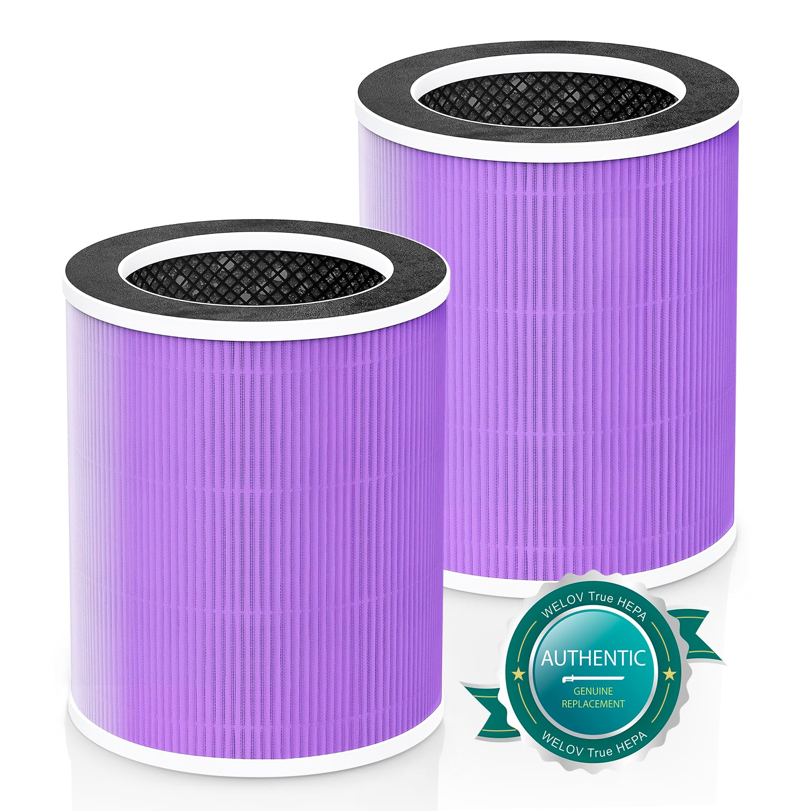 Welov P100 Air Purifier Pet Care Filter 2 Packs, 3-in-1 H13 True HEPA and High-Efficiency Activated Carbon Filter for Pet Dander Hair Pollen Dust Pet Odor, and Other Unwanted Smells