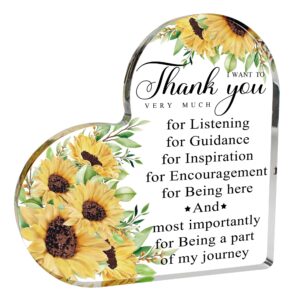 thank you gifts for women, appreciation gift thanks giving gift for teacher, boss lady, coworker, office manager, nurse, mom - colleague leaving gift, acrylic desk decorative sign